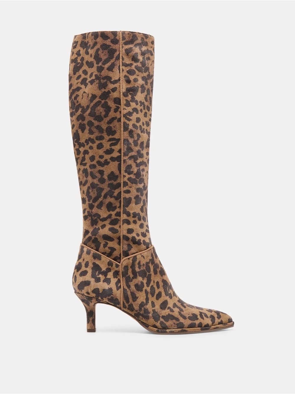 Dolce Vita Aldy Boots Brown Leopard Print Suede Knee-High